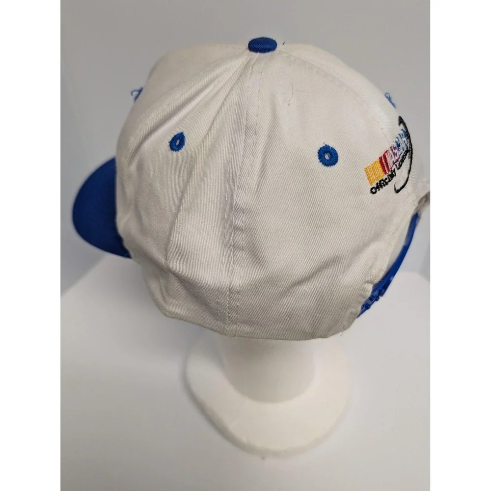 NASCAR Hat Cap Snap Back Mens One Size White Blue Racing Clevite 77 Embroidered